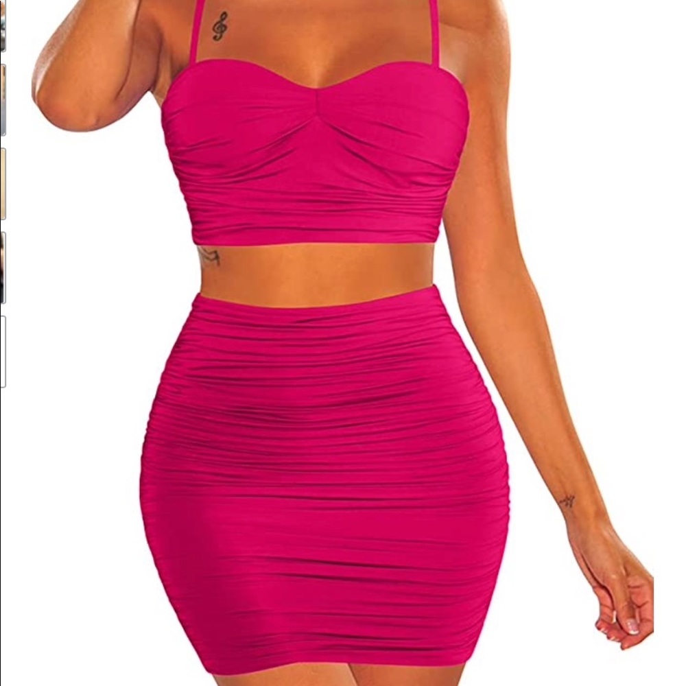 Pink two piece dress